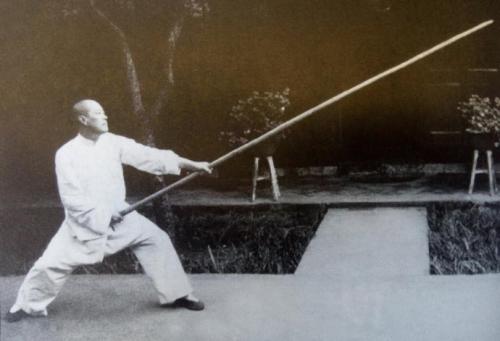 Yang family Taiji originally had both the big spear and the little flower spear training. The 